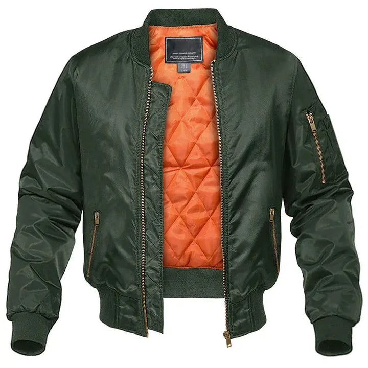 Harrington Oxford Men’s Quilted Bomber Pilot Jacket, view 3 - Elena Harper