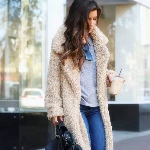Trendy Long Teddy Coat for Women Isla - Elena Harper