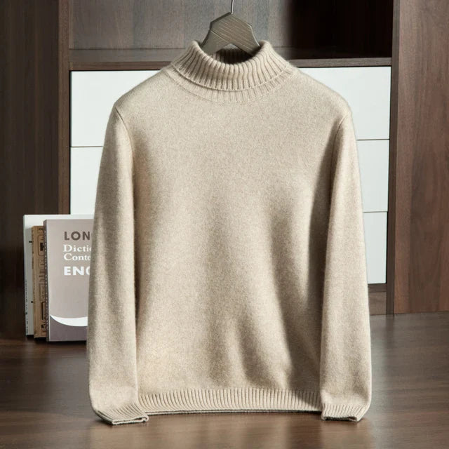 Emma & Rose soft ribbed cashmere turtleneck jumper — premium winter knitwear