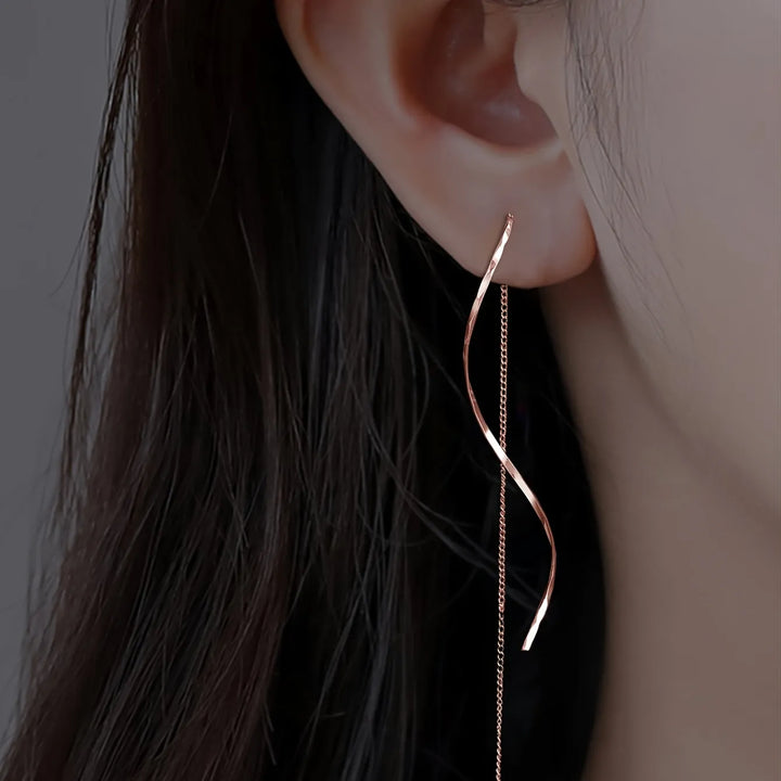 Phaedra™  |  Long Earrings Wavy Design