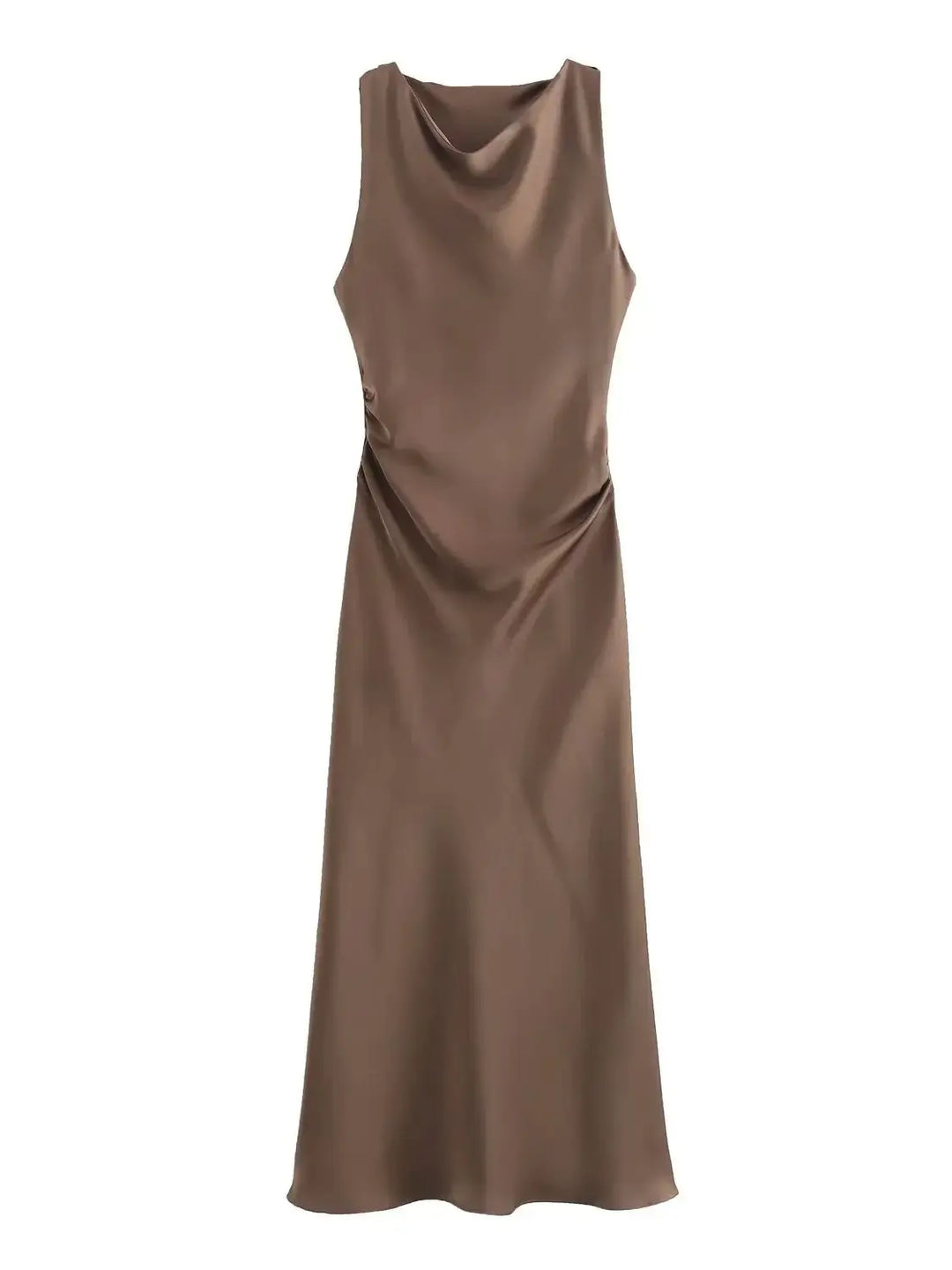 Giada Silk Satin Dress, view 9 - Elena Harper