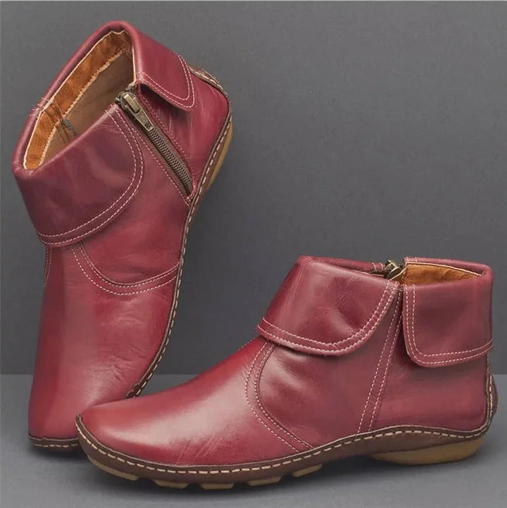 Beronia Relaxed Leather Ankle Boots, view 5 - Elena Harper