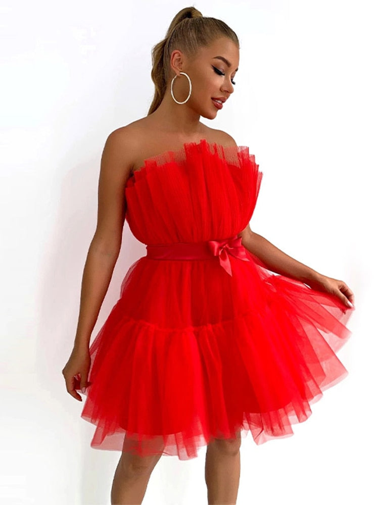Ladies Tulle Dress – Festive, Fitted, Suitable for Evening Wear