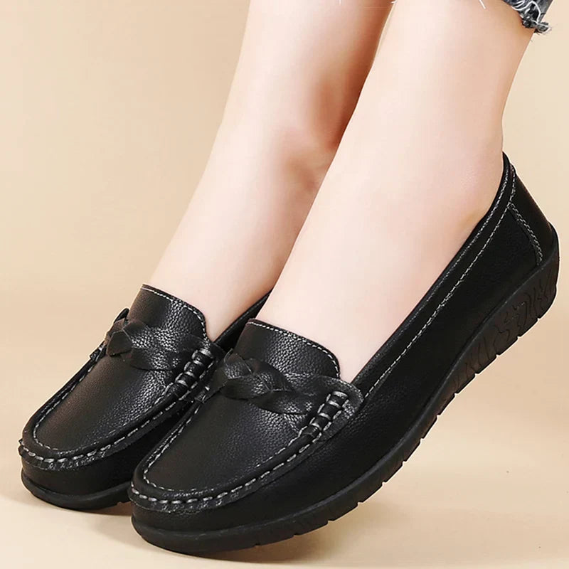 Women's Driving Moccasins with Braided Strap and Moc Toe, view 8 - Elena Harper