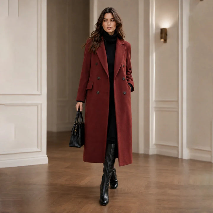 Women's Burgundy Wool Trench Coat – Beatrix