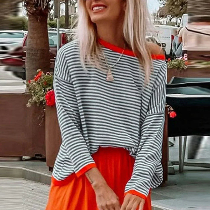 Women's Long Sleeve Striped Cotton Shirt - Classic and Lightweight