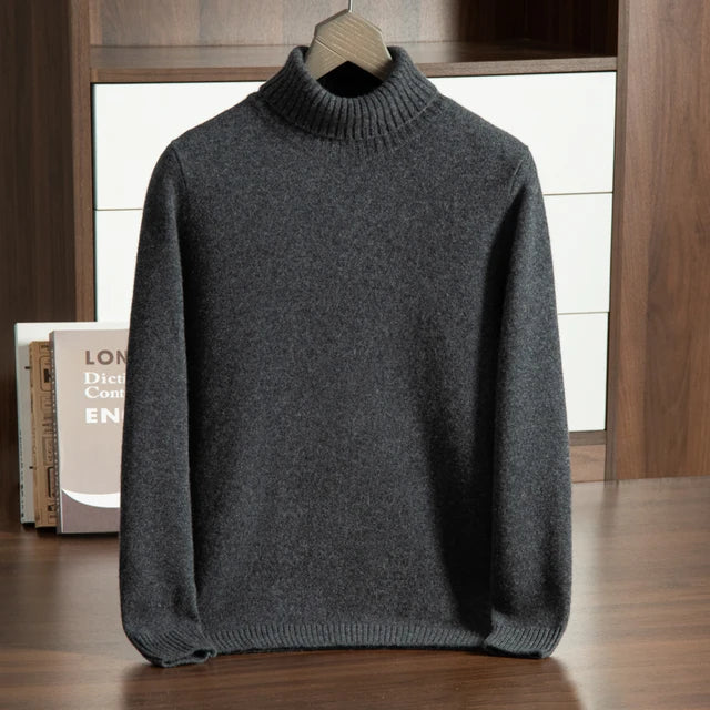 Emma & Rose soft ribbed cashmere turtleneck jumper — premium winter knitwear