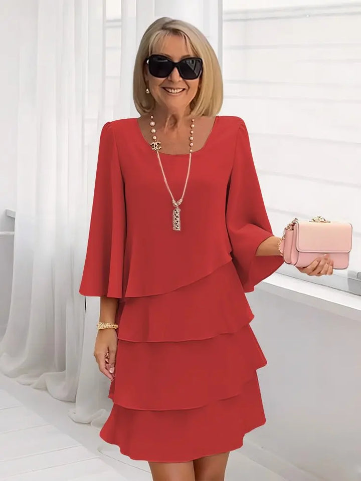 Catherine Elegant and Comfortable Ruffle Dress, view 3 - Elena Harper