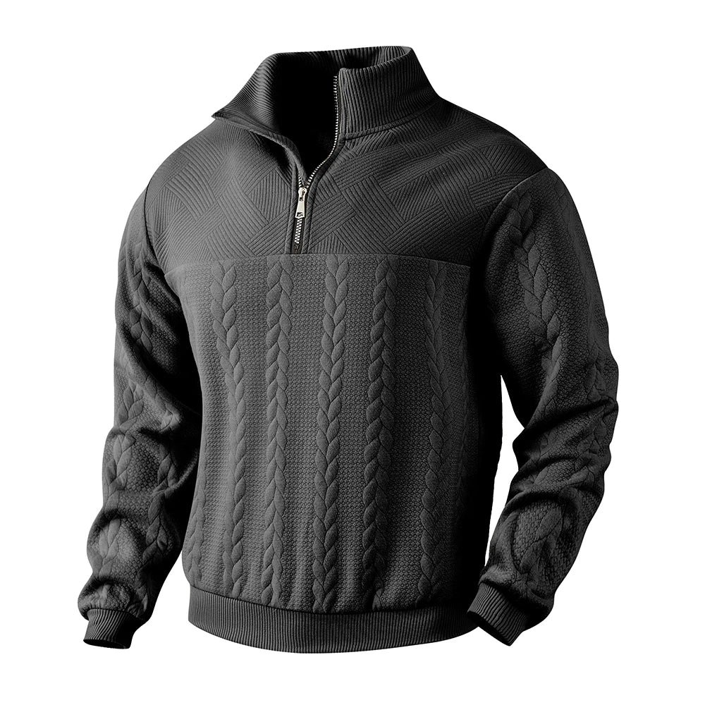 Gerome Premium Sweatshirt with Quarter Zip, view 4 - Elena Harper