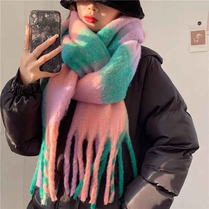 Scarvello Thick Warm Colored Wool Scarf, view 2 - Elena Harper