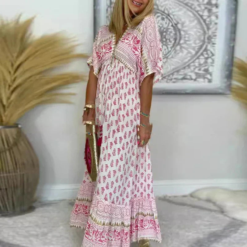 Nerisa | Maxi dress with print and boho style