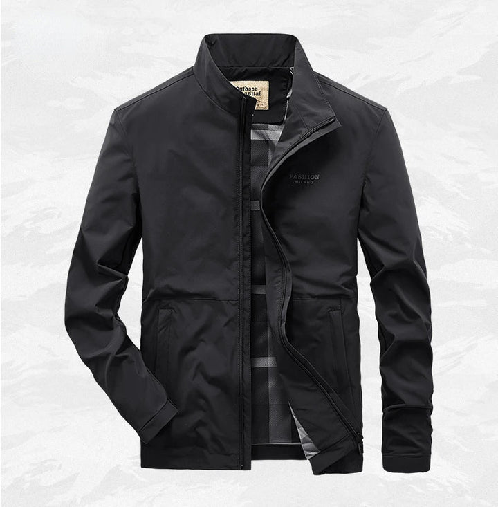 Men's Waterproof and Windproof Zippered Outer Jacket – Durable Protection