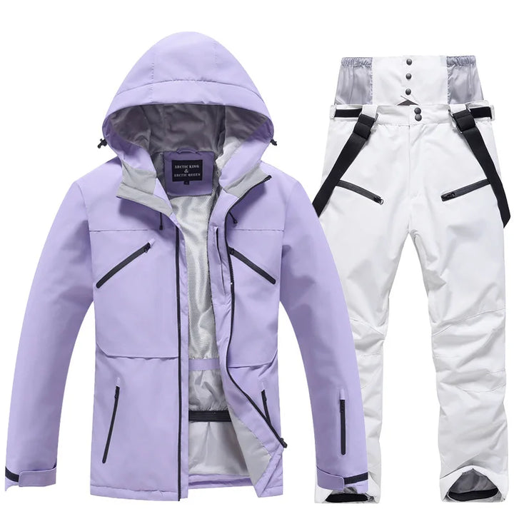 Unisex Insulated Winter Ski Suit – Breathable Jacket and Pants for Snowboarding