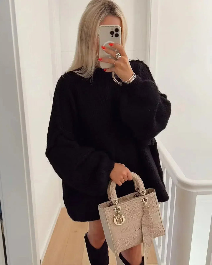 Devon Women's Oversized Sweater Dress, view 4 - Elena Harper
