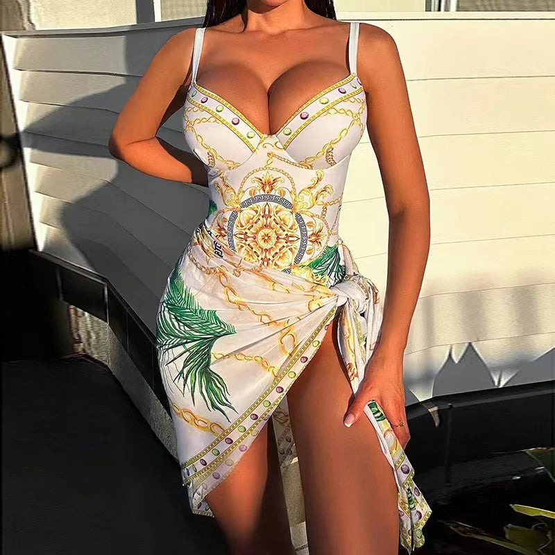 Women's Floral Push Up Bikini Swimsuit - Luxury Two Piece Swimwear