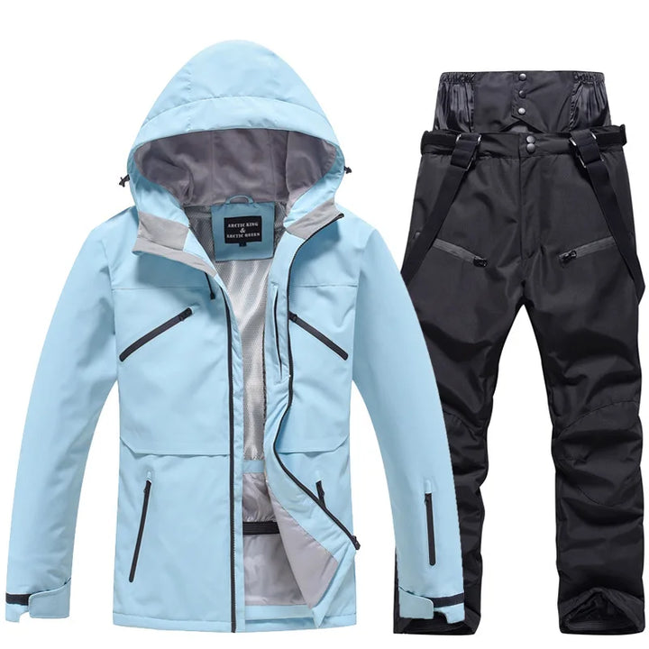Unisex Insulated Winter Ski Suit – Breathable Jacket and Pants for Snowboarding
