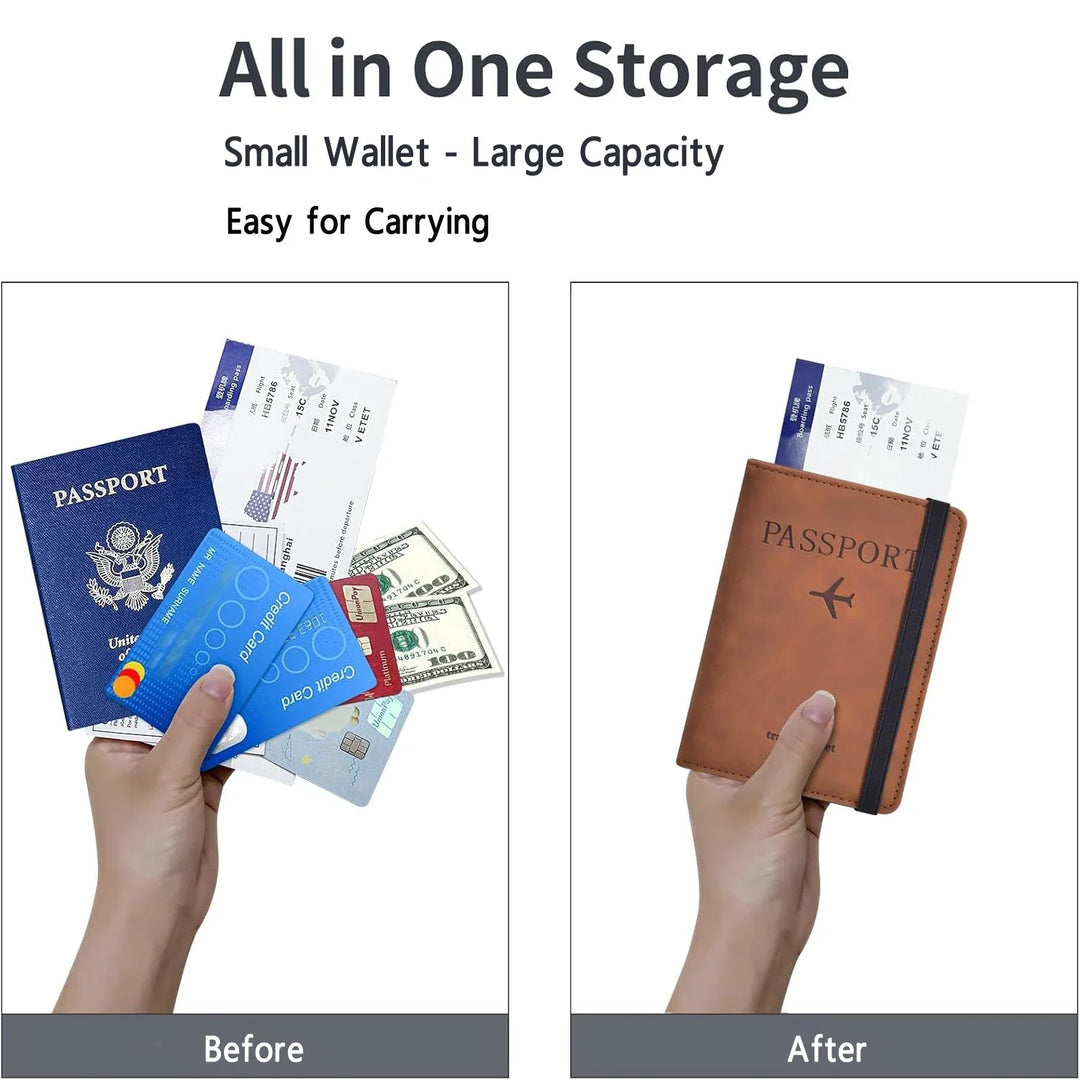 Travel Passport Holder in PU with Card Storage