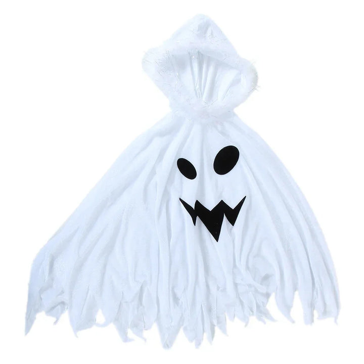 Kids Ghost Costume Halloween - White Cape with Hood