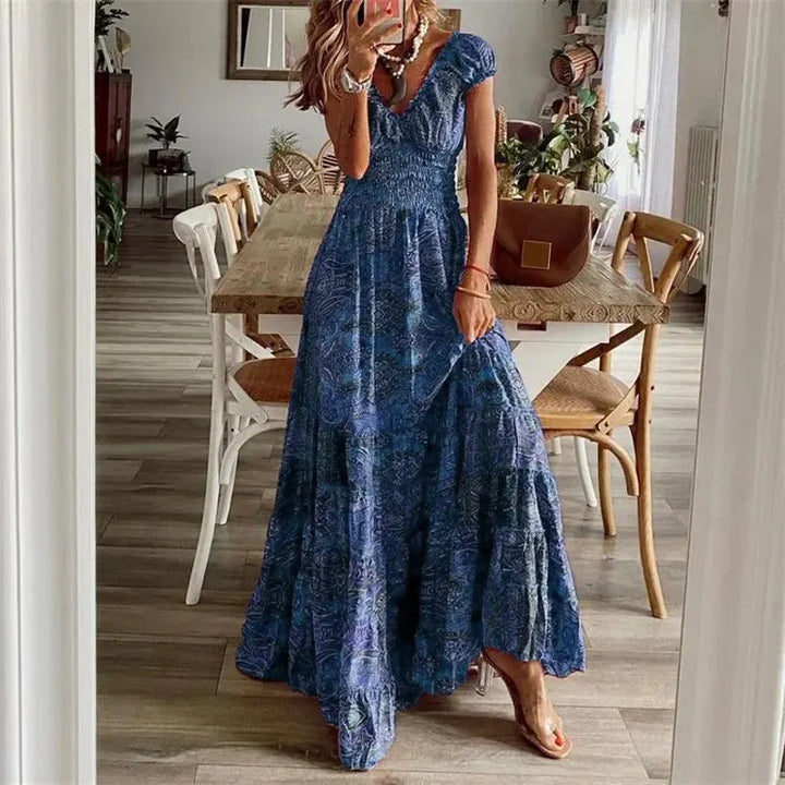 Women's Elegant Boho Maxi Dress - Flattering Long Design