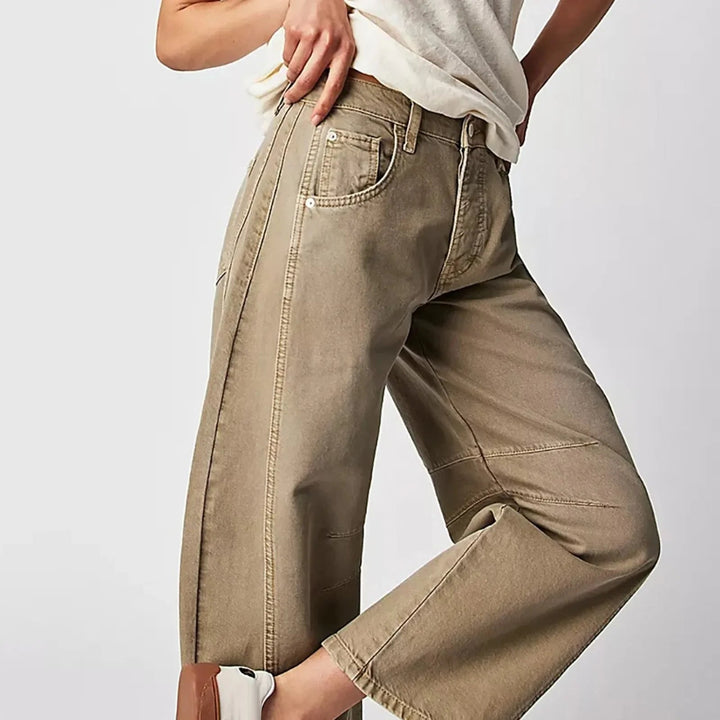 Ladies Casual Wide Jeans – Comfortable Stretch Denim, Casual Pants for Daily Use