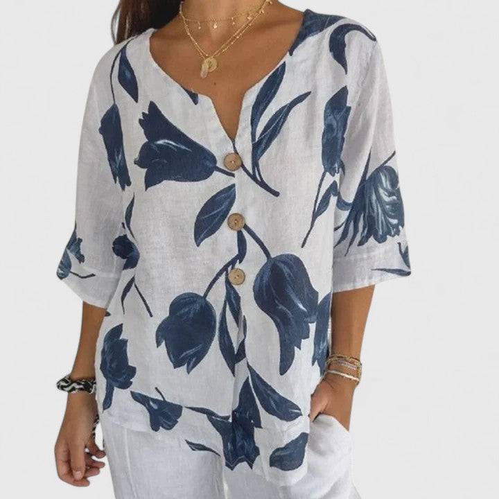 Isabel™  |  Elegant Floral Print Blouse