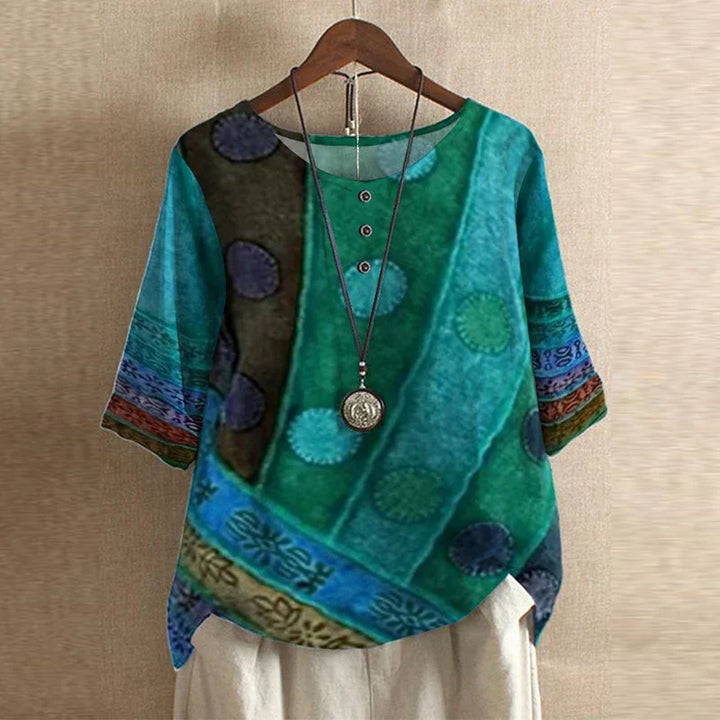 Ruby | Ladies Floral Print Round Neck Top