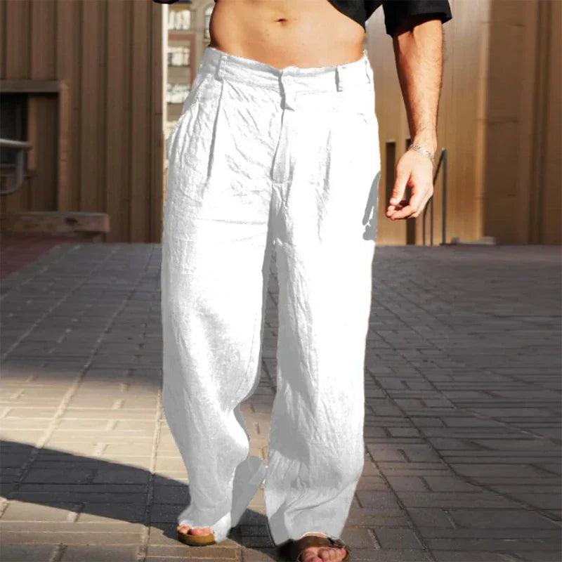 Alfonso Relaxed Linen Pants, view 2 - Elena Harper