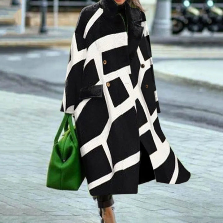 Women's Printed Wool Blend Long Coat – Constance
