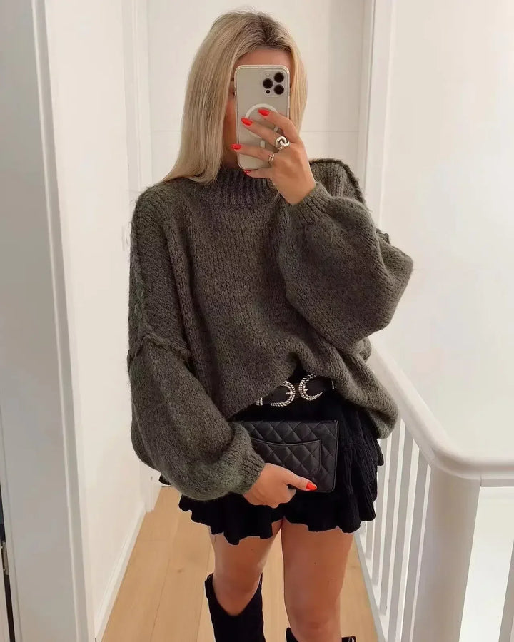Devon Women's Oversized Sweater Dress, view 3 - Elena Harper