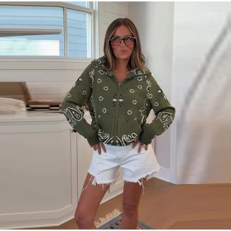 Sara Soft Paisley Sweater, view 2 - Elena Harper