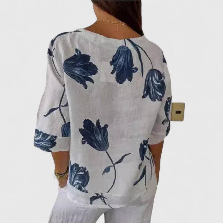 Isabel™  |  Elegant Floral Print Blouse