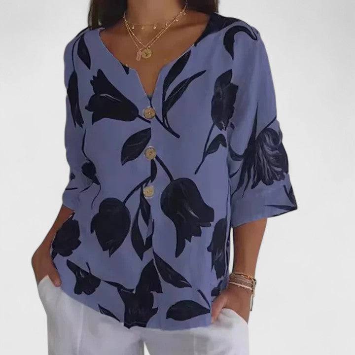 Isabel™  |  Elegant Floral Print Blouse