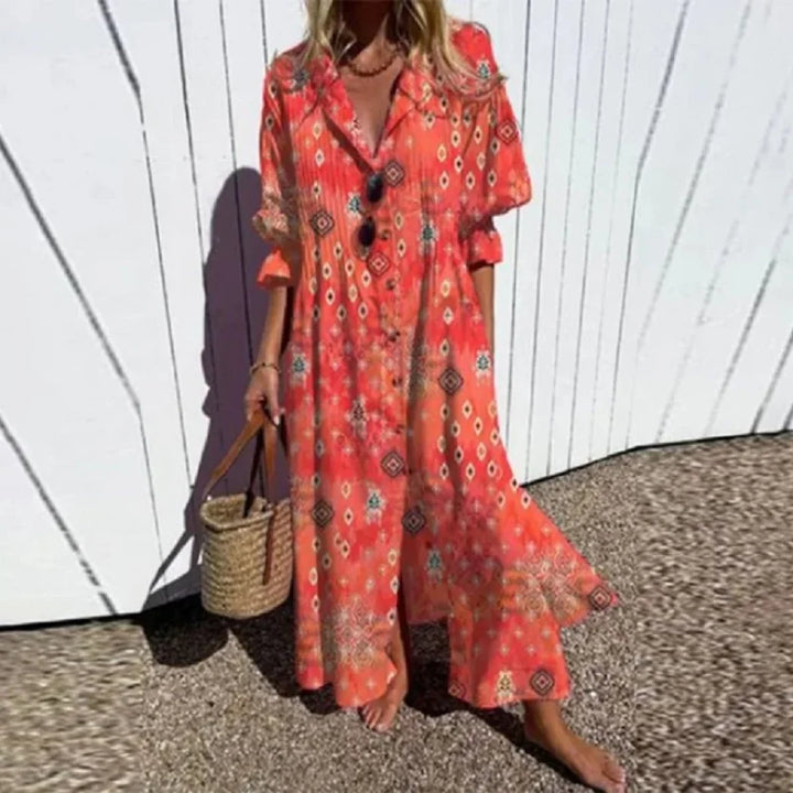 Bethany | Women’s Boho Floral Long Sleeve Maxi Dress