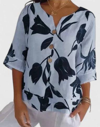 Isabel™  |  Elegant Floral Print Blouse