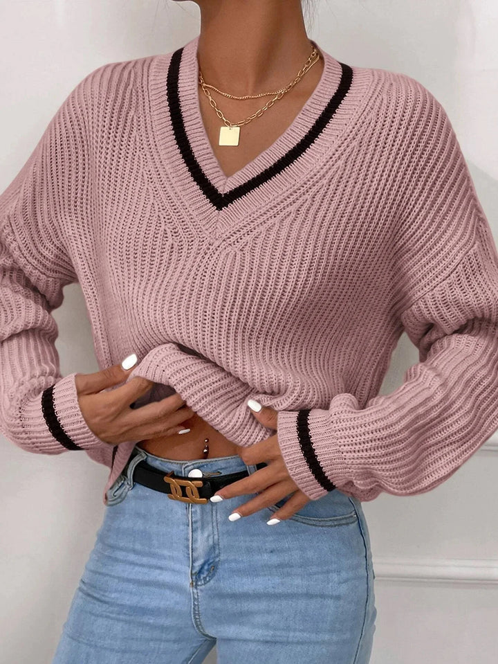 Marina | Striped Waffle Knit Sweater
