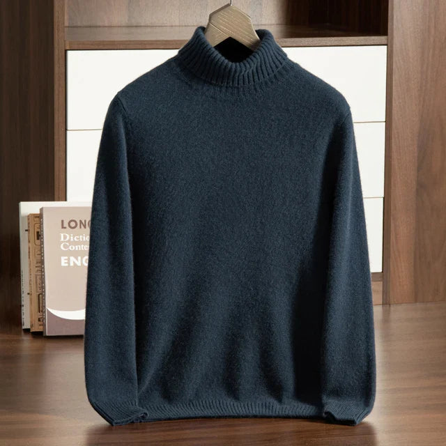 Emma & Rose soft ribbed cashmere turtleneck jumper — premium winter knitwear