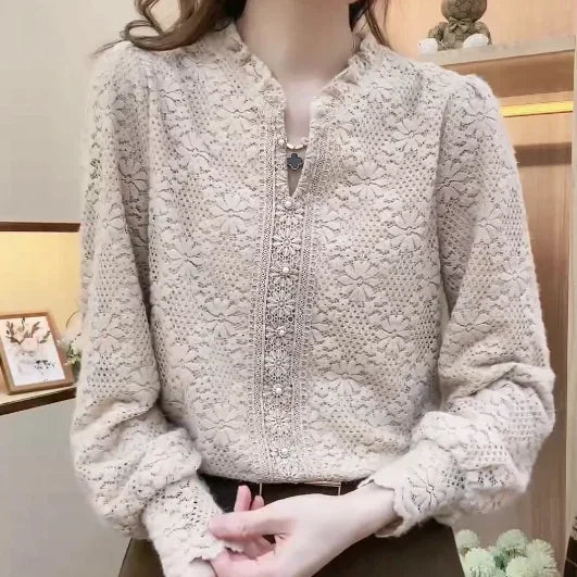 Livia Chic Jacquard Blouse - Elena Harper