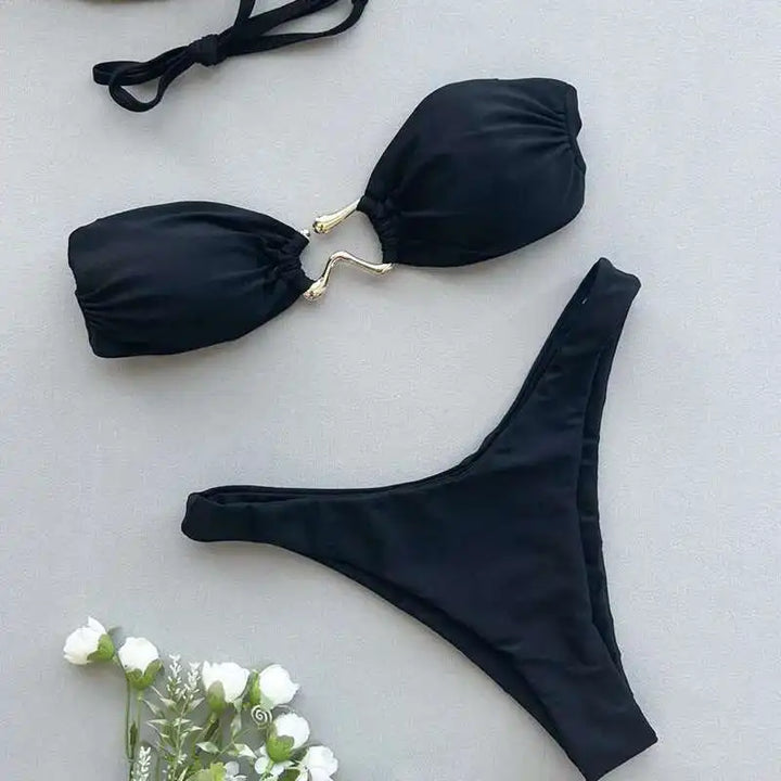Beautifully Finished Bathing Suit in a Timeless Design, view 4 - Elena Harper