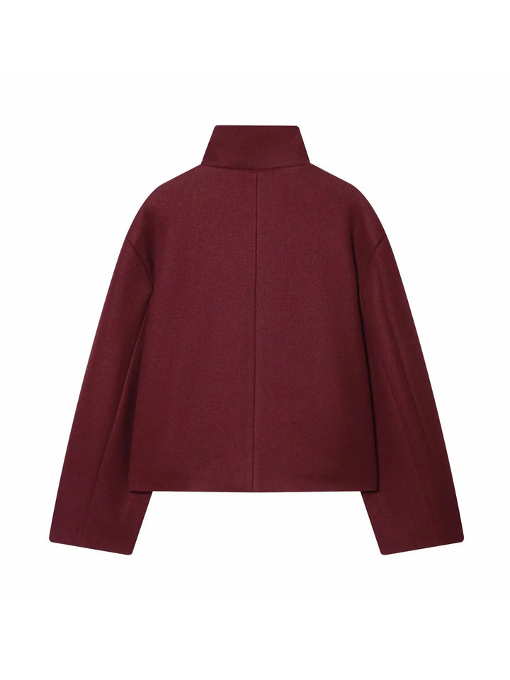 Women's Vintage Stand Collar Wool Coat Rowena, view 8 - Elena Harper
