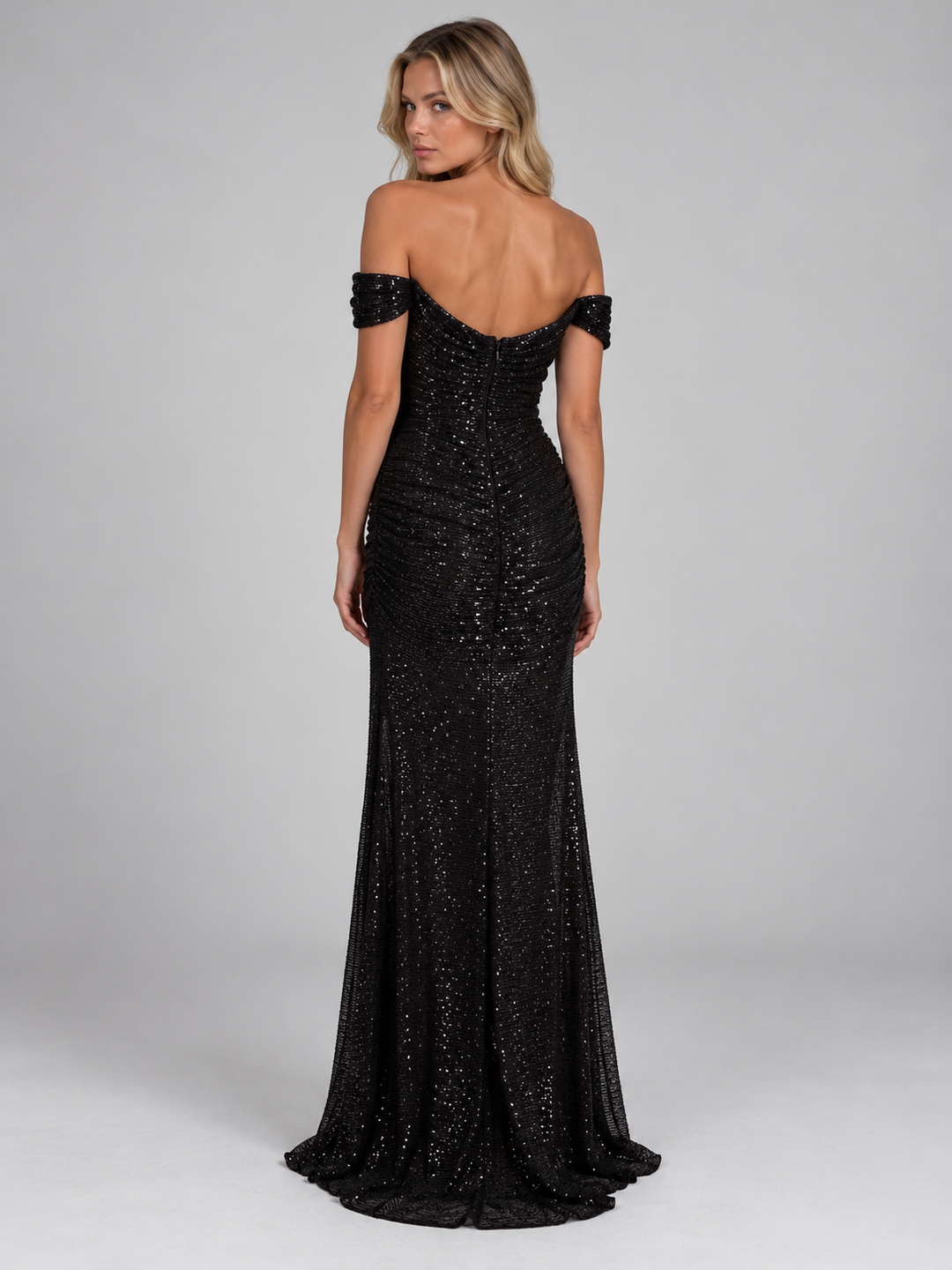 Women’s Off Shoulder Sequin Maxi Dress