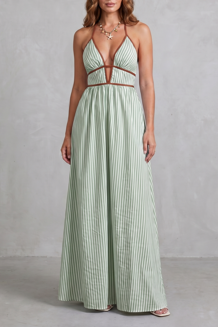 Serelisse – Striped backless silhouette – Maxi dress
