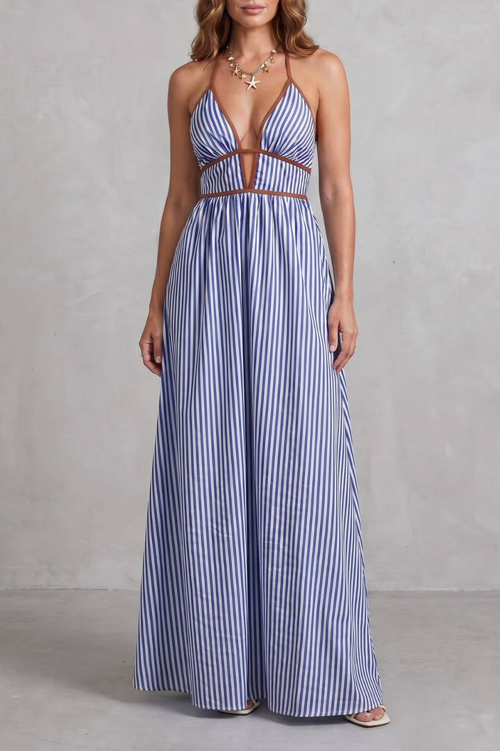 Serelisse – Striped backless silhouette – Maxi dress