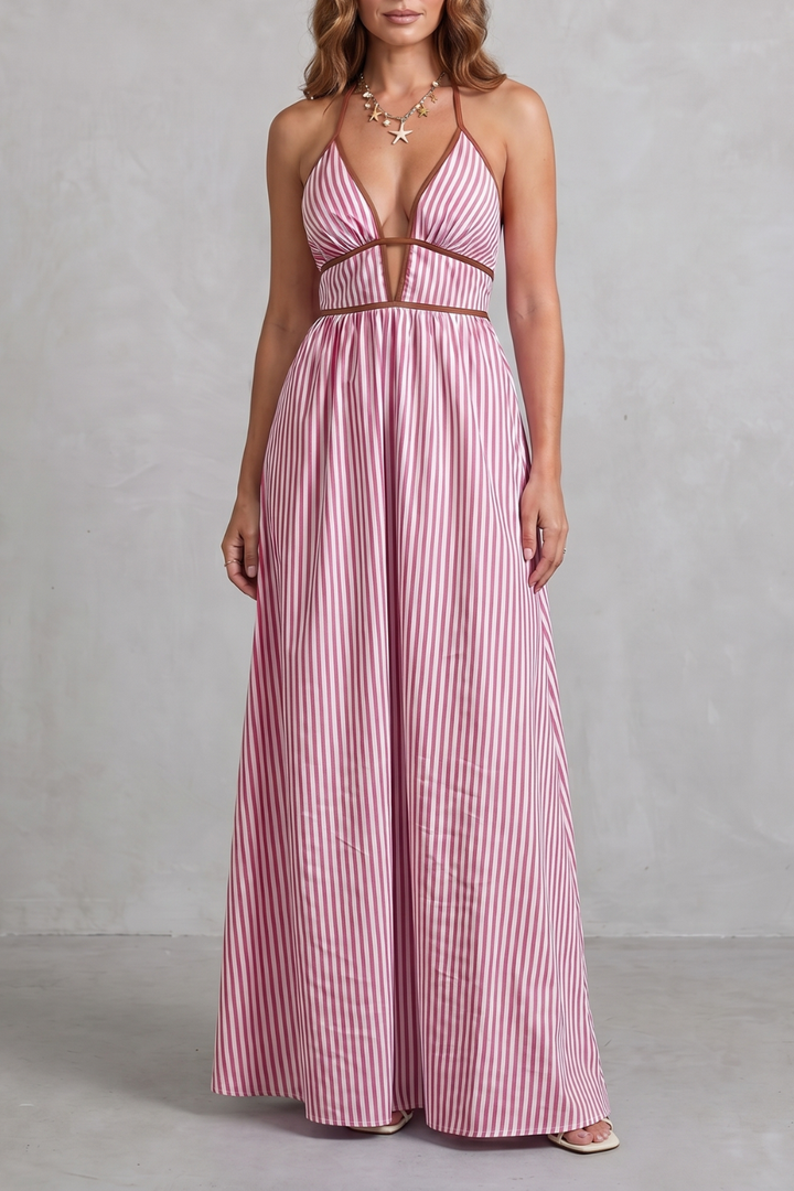 Serelisse – Striped backless silhouette – Maxi dress