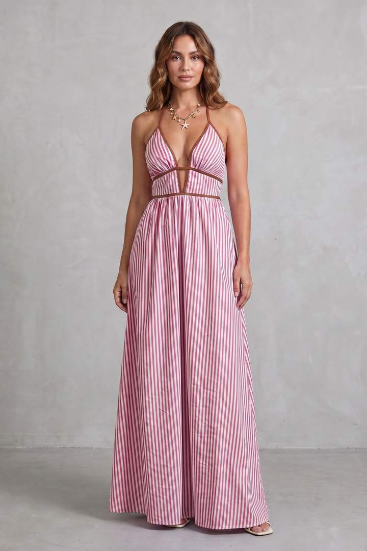 Serelisse – Striped backless silhouette – Maxi dress