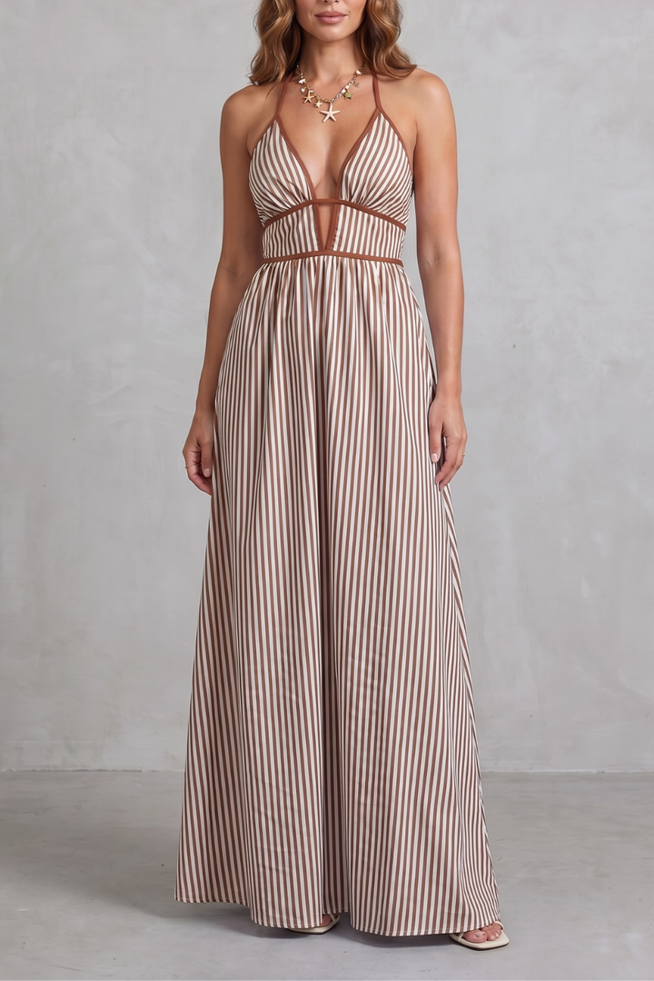 Serelisse – Striped backless silhouette – Maxi dress
