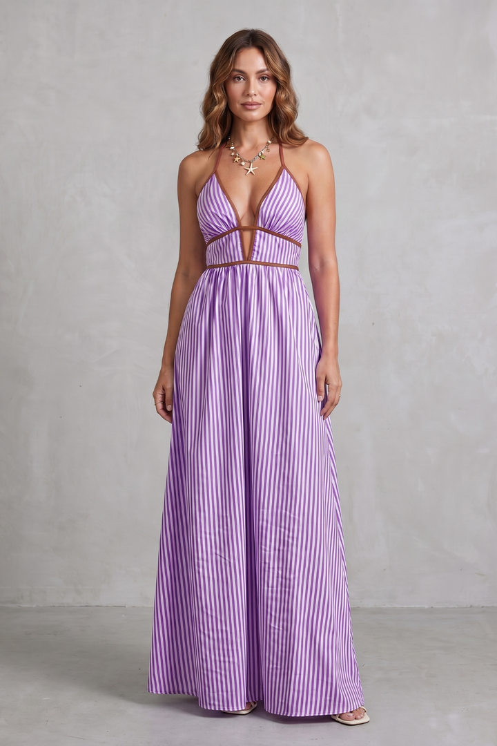 Serelisse – Striped backless silhouette – Maxi dress