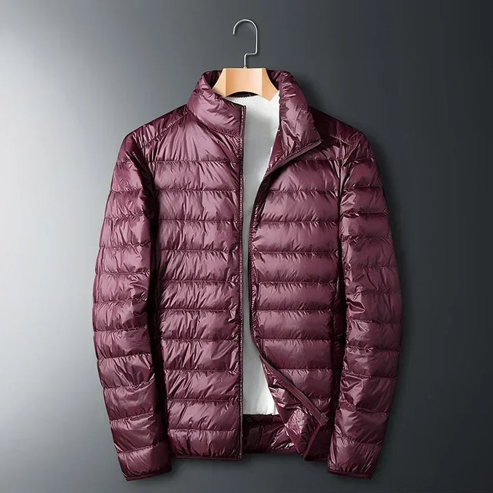 Men's Lightweight Puffer Jacket with Compact Storage Bag