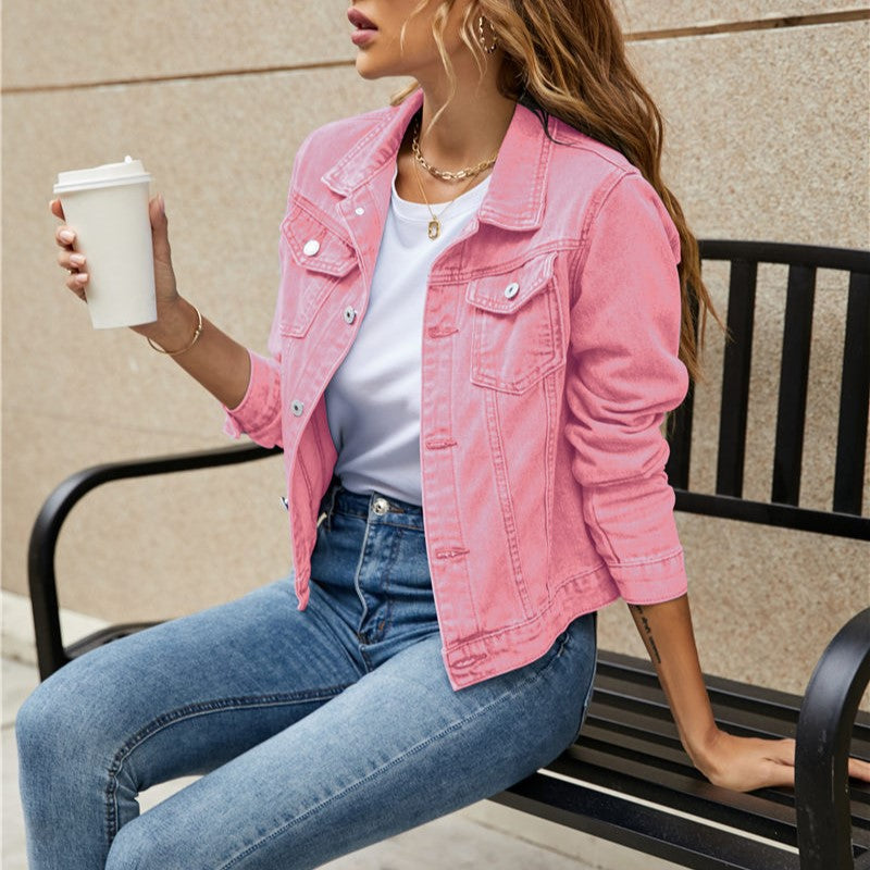 Short Denim Jacket for Women – Elegant Casual Summer Jacket
