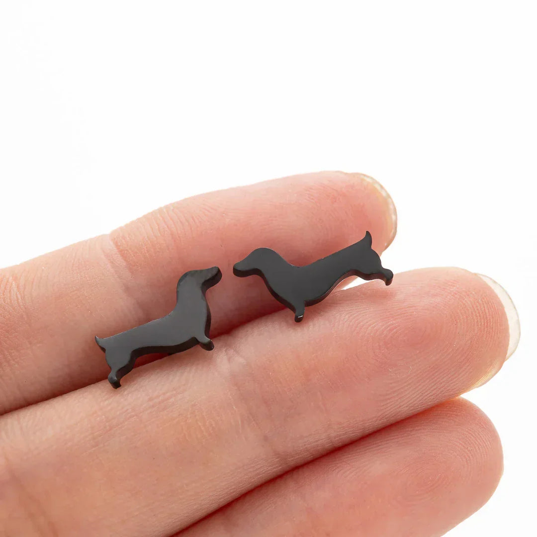 Dachshund Stud Earrings, view 7 - Elena Harper