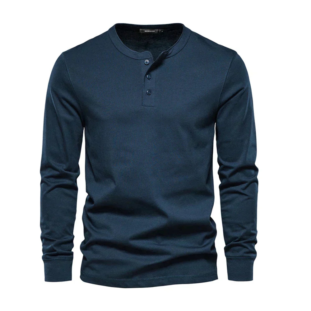 MEN'S LONG SLEEVE HENLEY SHIRT